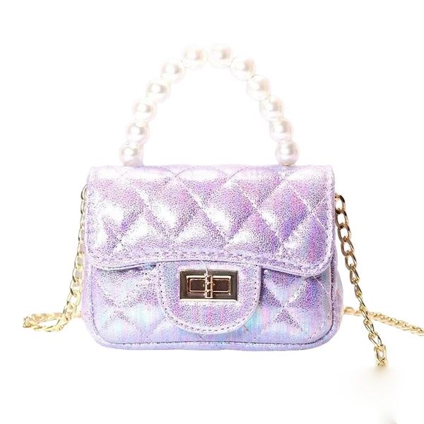 Iridescent Mini Quilted Top Handle Bag