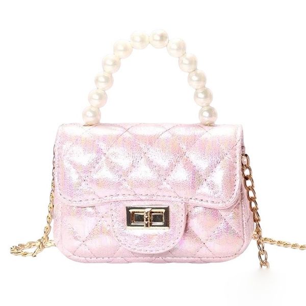 Iridescent Mini Quilted Top Handle Bag