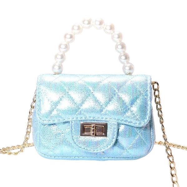 Iridescent Mini Quilted Top Handle Bag
