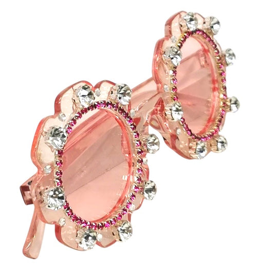 Fancy Rhinestone Flower Sunglasses